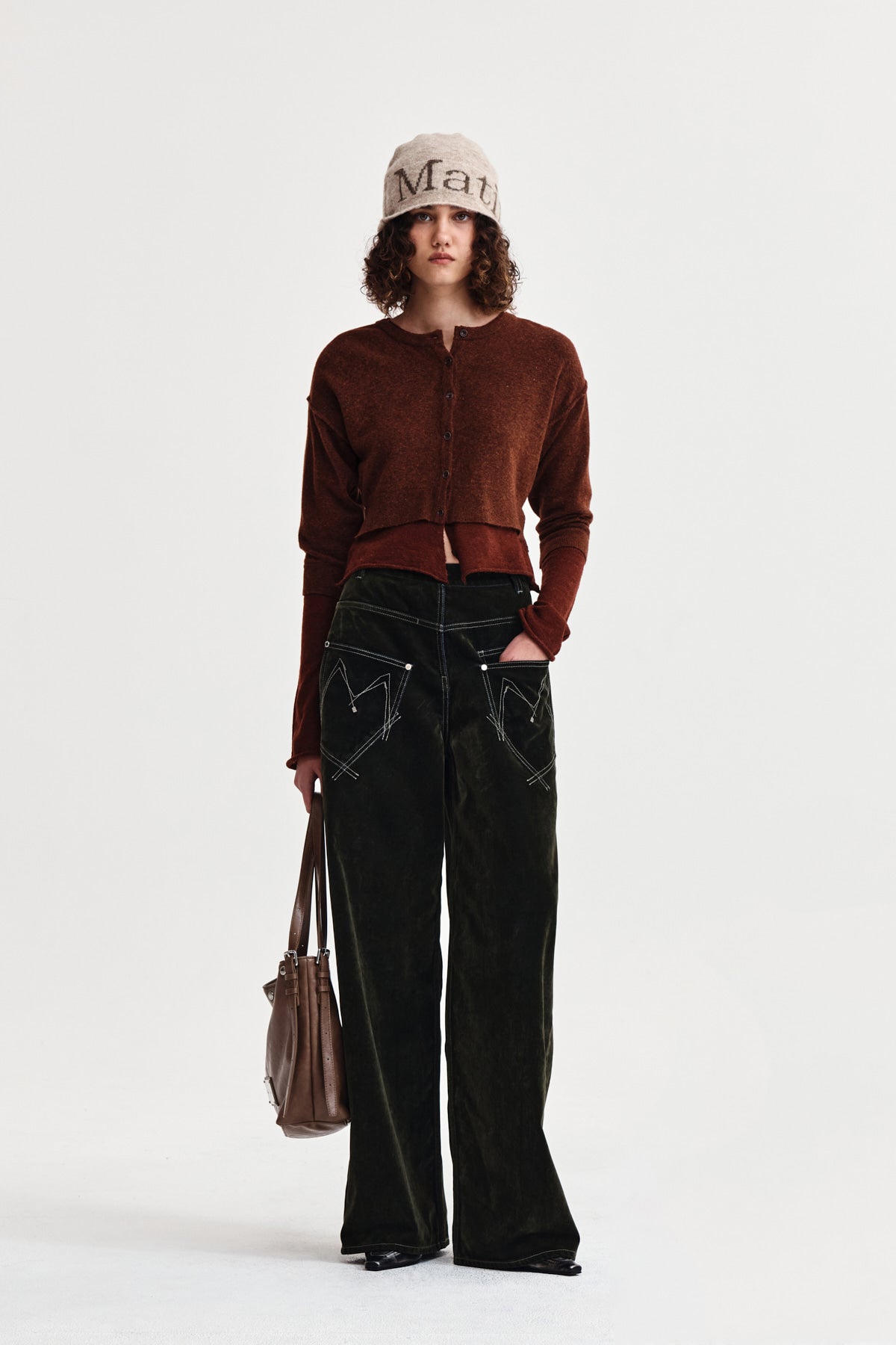 Matin Kim - Layered Texture Knit Cardigan (Brown) product image 9 | TRAB K-Fashion Australia