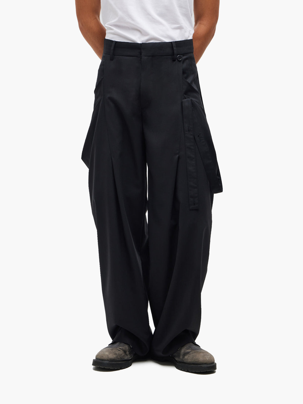 Jiyong Kim - Layered Panel Trousers (Black) product image 3 | TRAB K-Fashion Australia