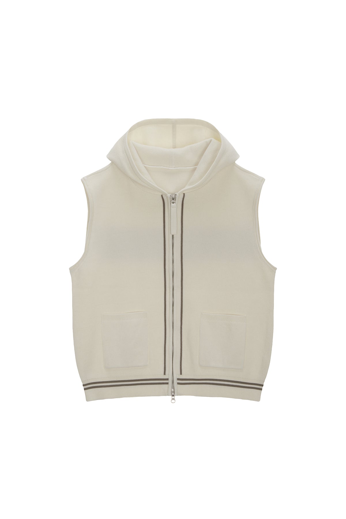 Matin Kim - Hoody Logo Knit Vest (Ivory) product image 2 | TRAB K-Fashion Australia