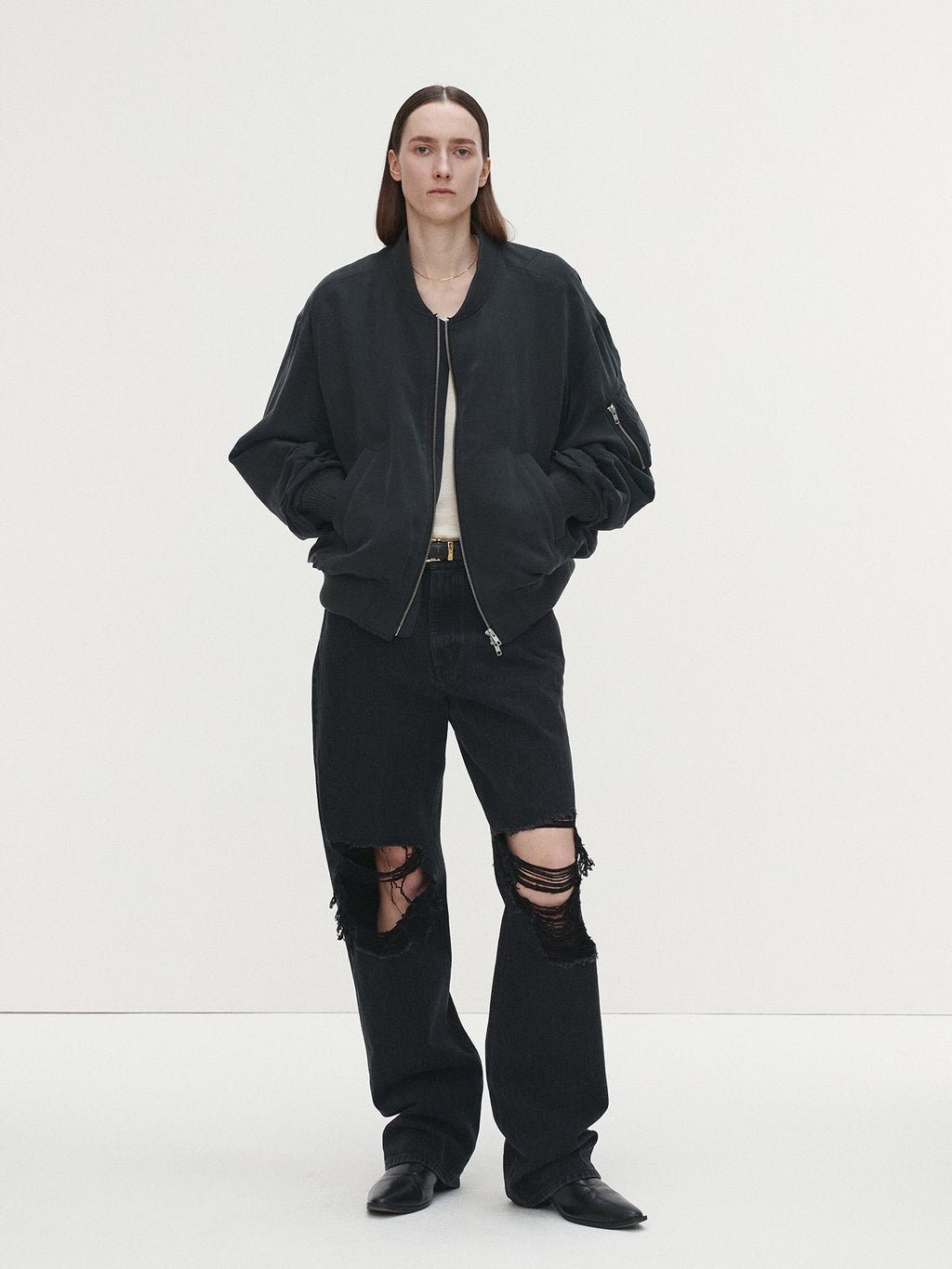 Tonywack - Rayon Twill Bomber Jacket (Carbon) product image 3 | TRAB K-Fashion Australia