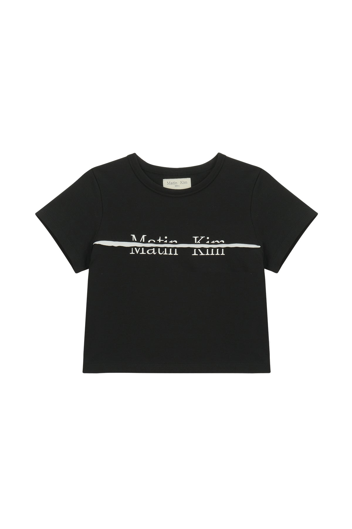 Matin Kim - Logo Cutted Crop Top (White) product image 6 | TRAB K-Fashion Australia
