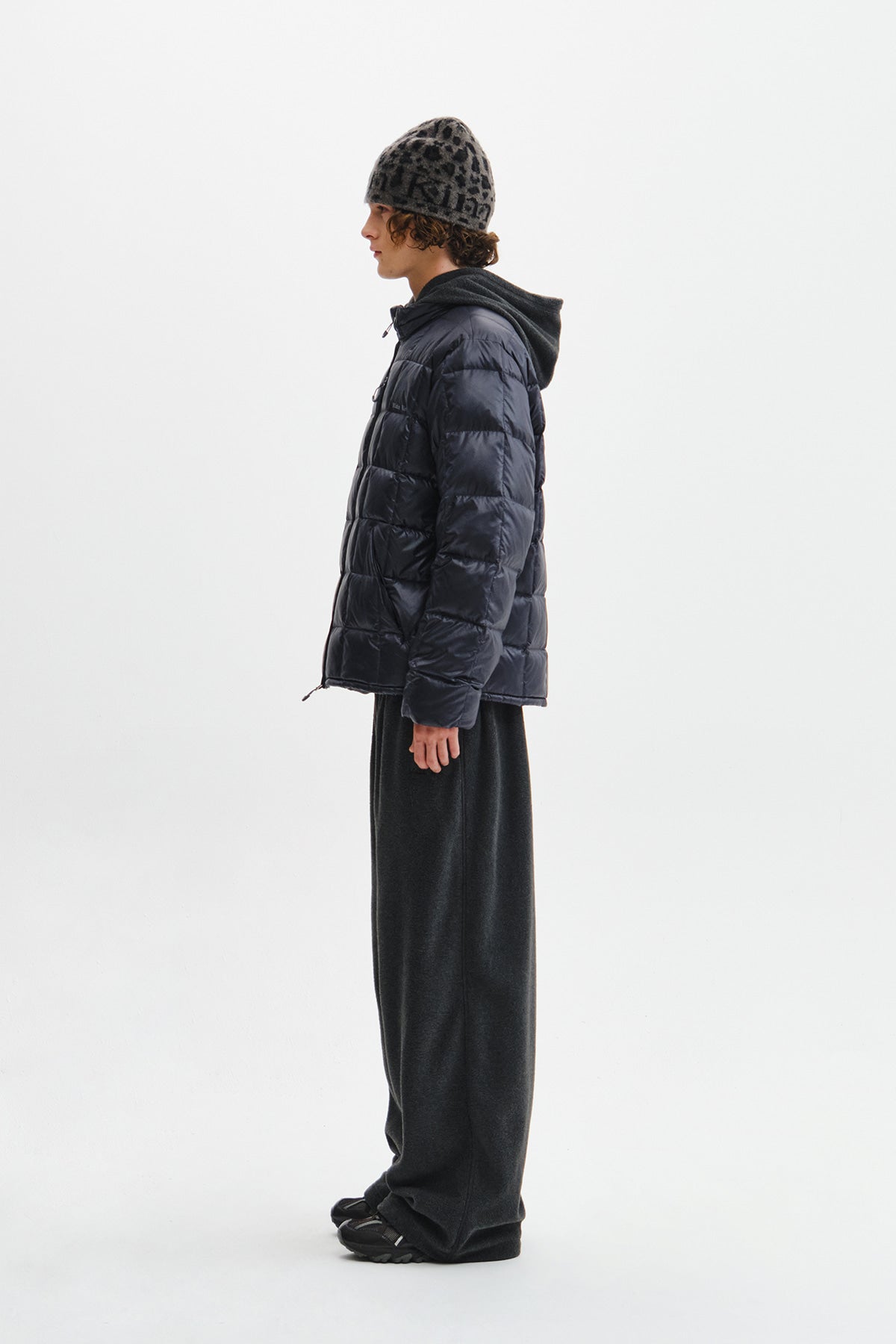 Matin Kim - Matin Grid Quilted Light Down Jumper (Dark Navy) product image 8 | TRAB K-Fashion Australia