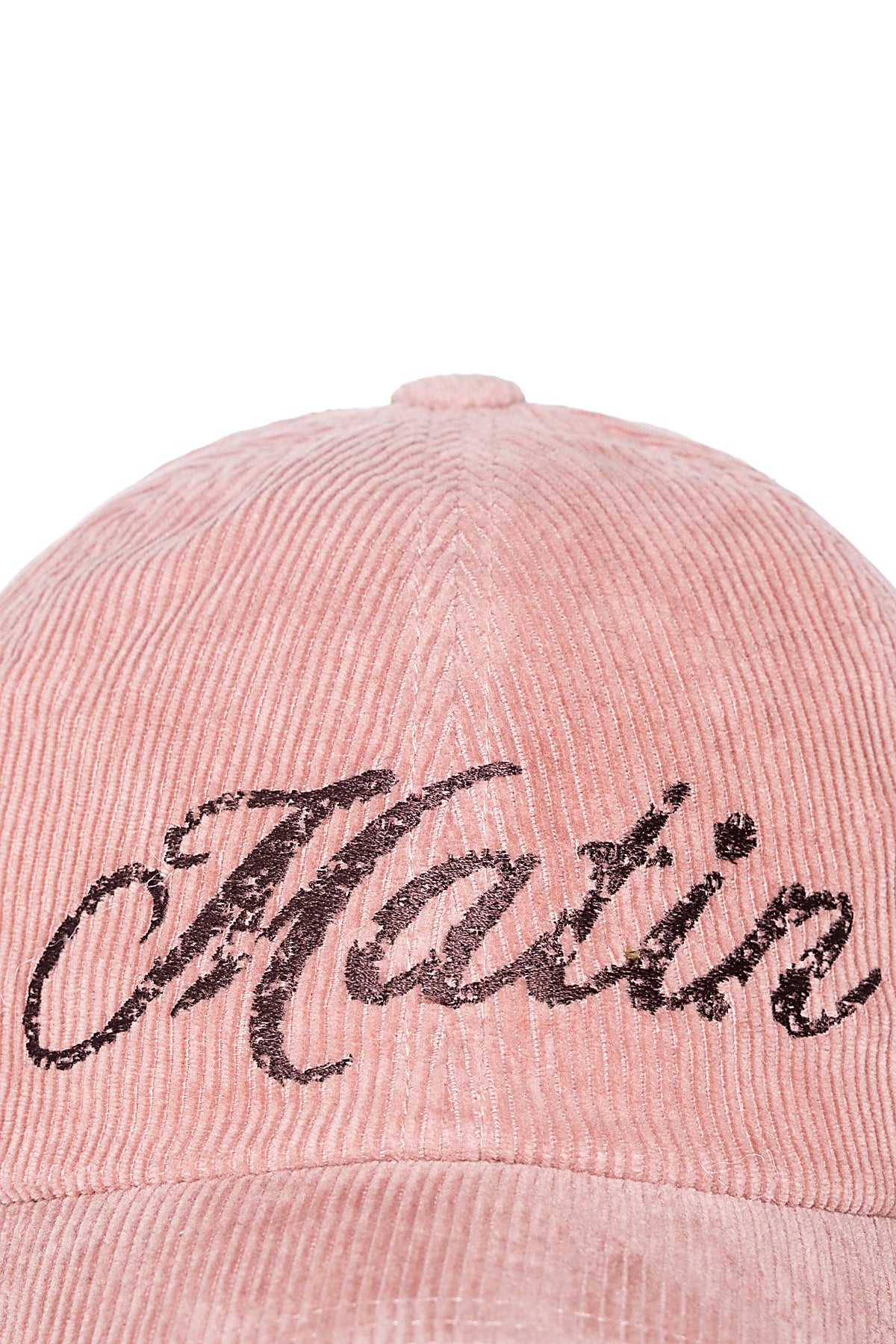 Matin Kim - Matin Cracked Script Corduroy Ball Cap (Pink) product image 4 | TRAB K-Fashion Australia