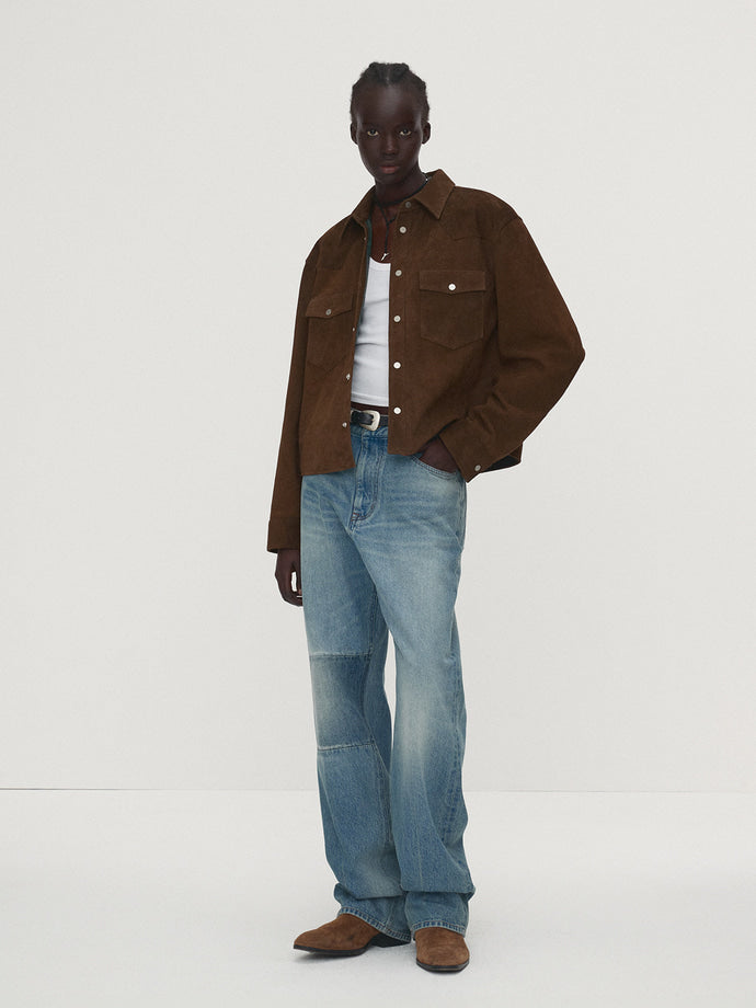 Tonywack - Straight-Leg Knee Panel Denim Jeans (Washed Vintage Light Blue) product image 3 | TRAB K-Fashion Australia