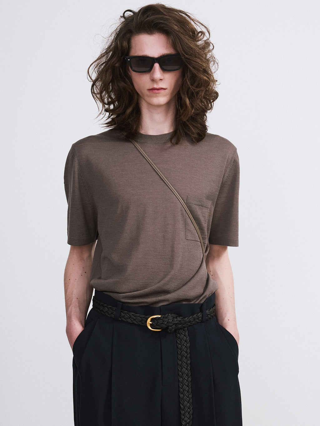 Recto - Pocket Wool Knit Top (Sepia Grey) product image 1 | TRAB K-Fashion Australia