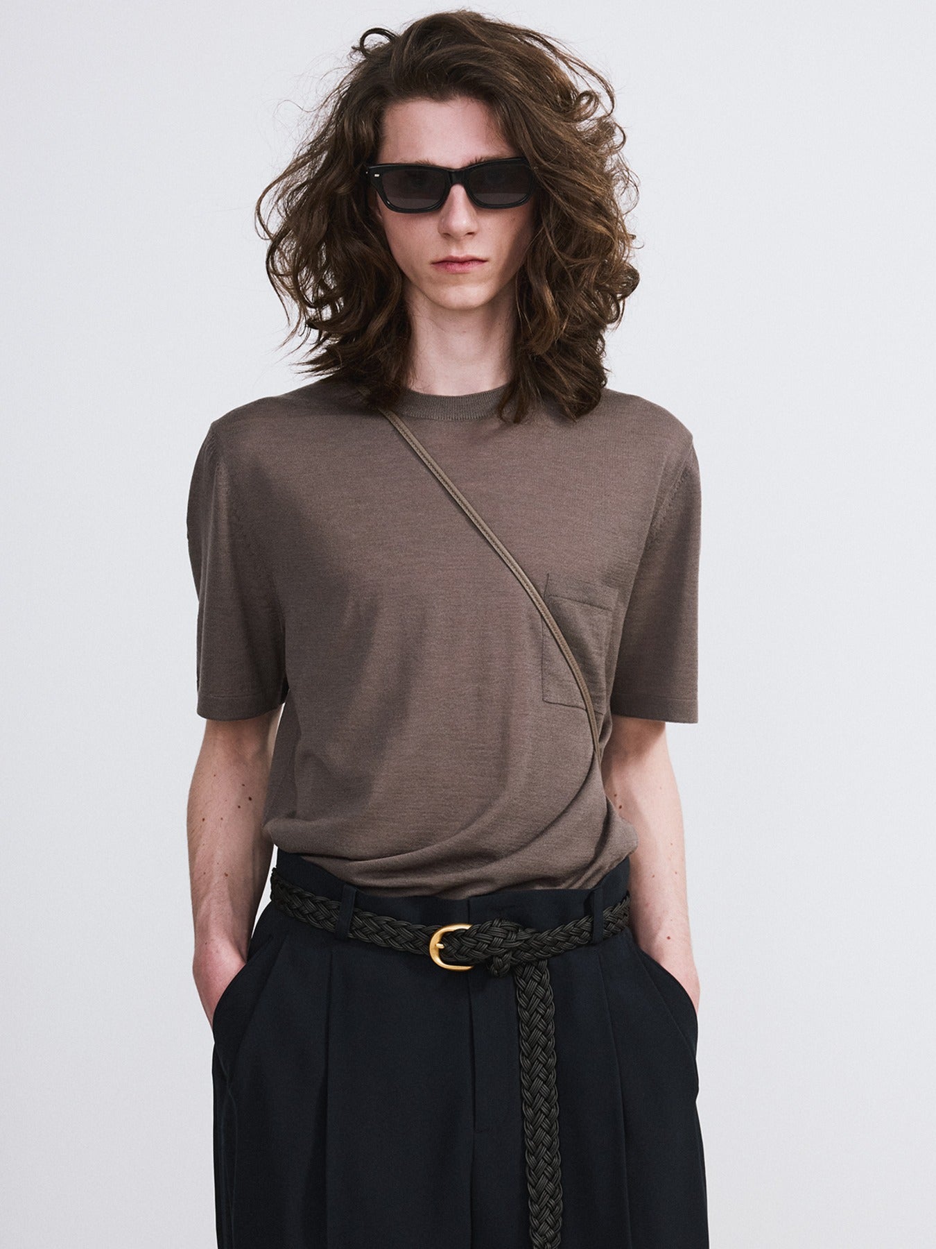 Recto - Pocket Wool Knit Top (Sepia Grey) product image 1 | TRAB K-Fashion Australia