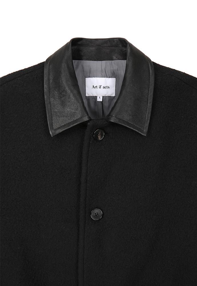 Art if acts - Leather Collar Casentino Half Coat (Black) product image 8 | TRAB K-Fashion Australia