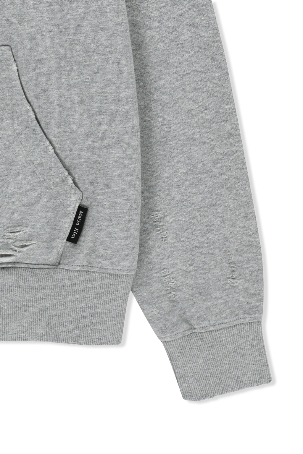Matin Kim - Waffle Applique Logo Hood Top (Grey) product image 4 | TRAB K-Fashion Australia