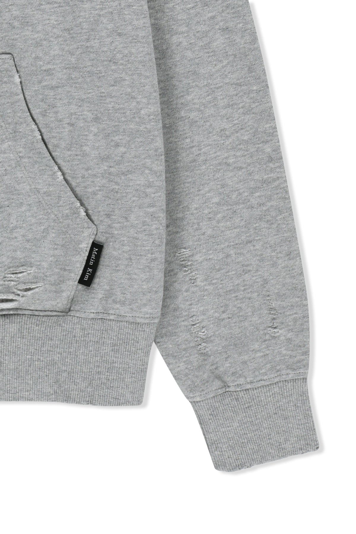 Matin Kim - Waffle Applique Logo Hood Top (Grey) product image 4 | TRAB K-Fashion Australia