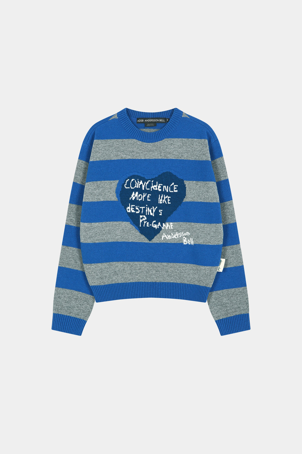 Andersson Bell - 26 Girl's Heart Message Crew-Neck Sweater (Blue/Grey) product image 7 | TRAB K-Fashion Australia