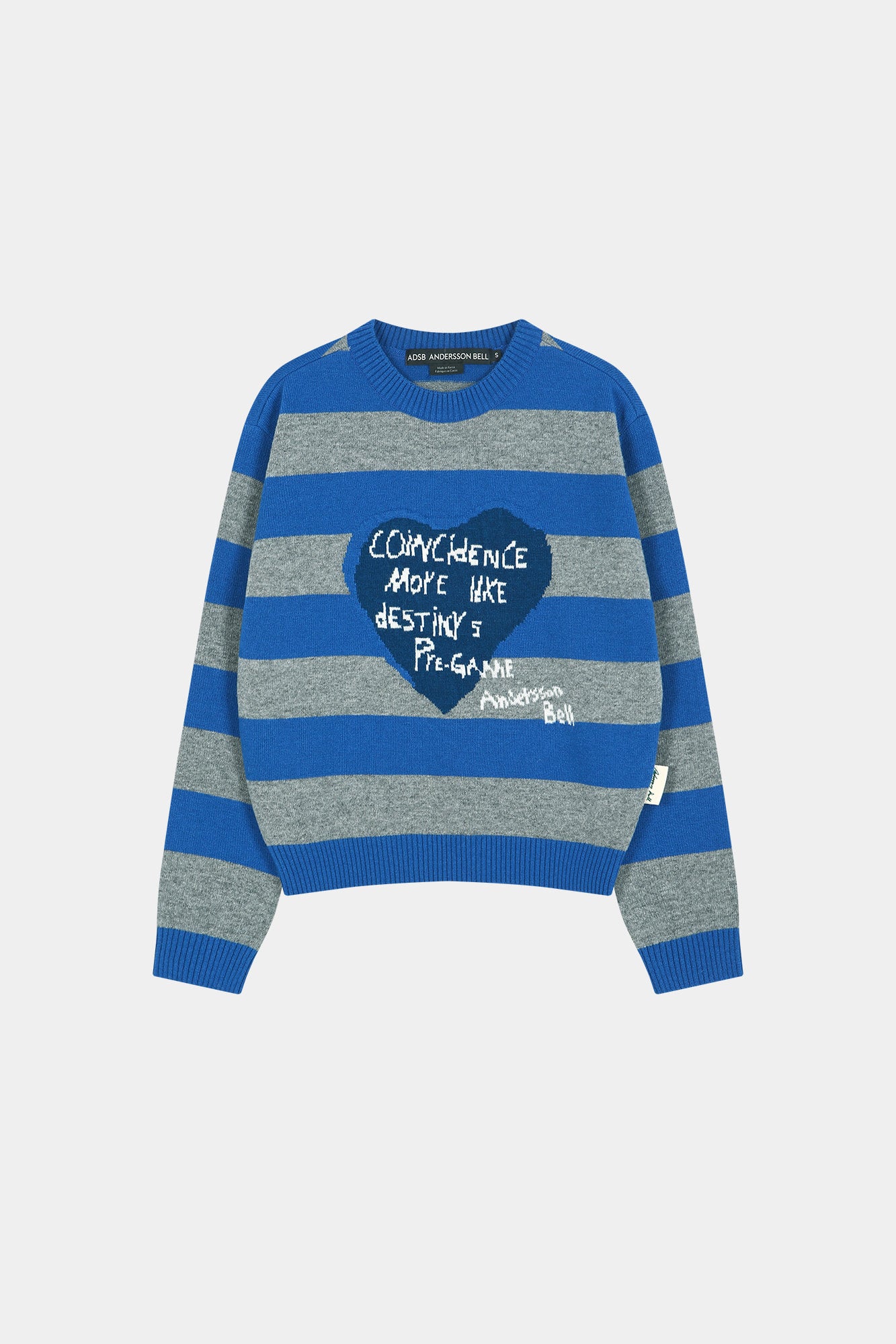 Andersson Bell - 26 Girl's Heart Message Crew-Neck Sweater (Blue/Grey) product image 7 | TRAB K-Fashion Australia