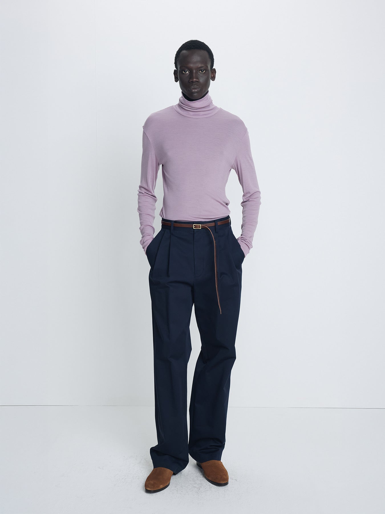Tonywack - Cotton Drill Pleated Chino Pants (Navy) product image 4 | TRAB K-Fashion Australia