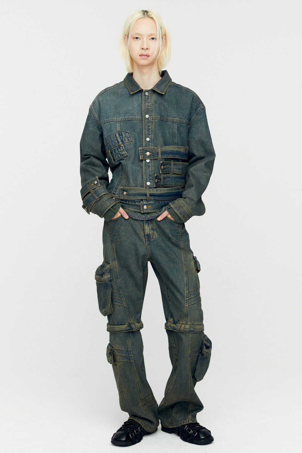 Andersson Bell - Waistbands Denim Jacket (Army Green) product image 4 | TRAB K-Fashion Australia