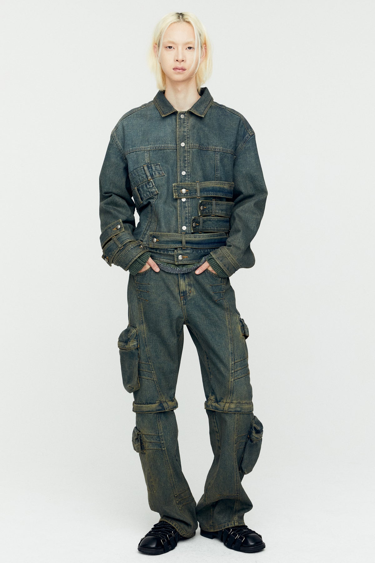 Andersson Bell - Waistbands Denim Jacket (Army Green) product image 4 | TRAB K-Fashion Australia