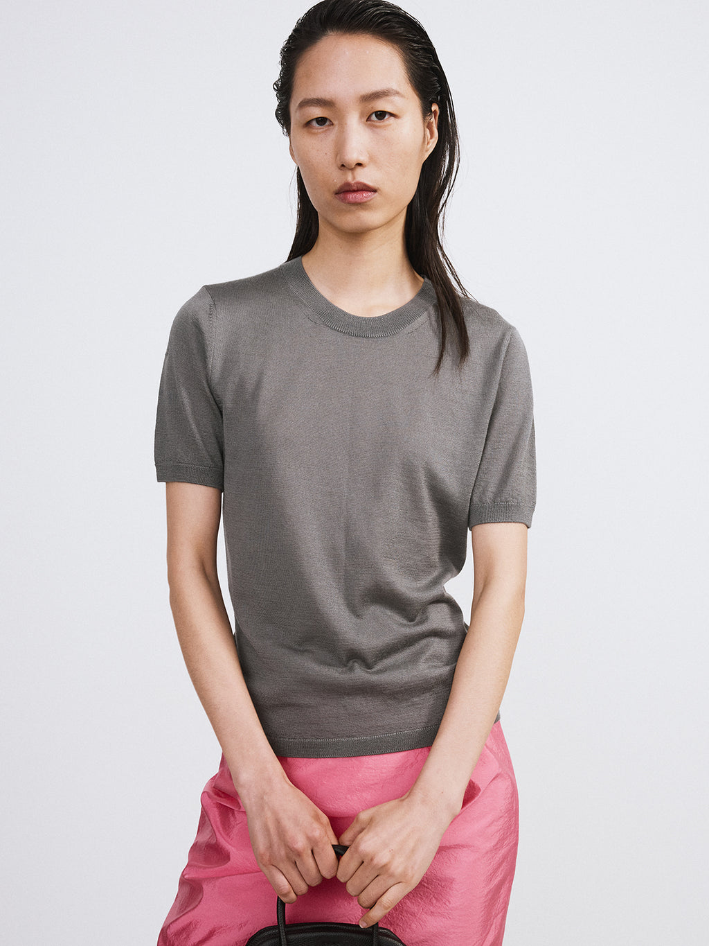 Recto - Silk-Cashmere Knit Top (Midnight Grey) product image 4 | TRAB K-Fashion Australia