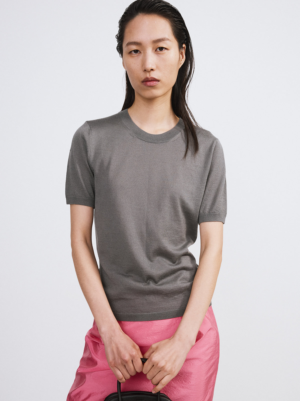 Recto - Silk-Cashmere Knit Top (Midnight Grey) product image 4 | TRAB K-Fashion Australia