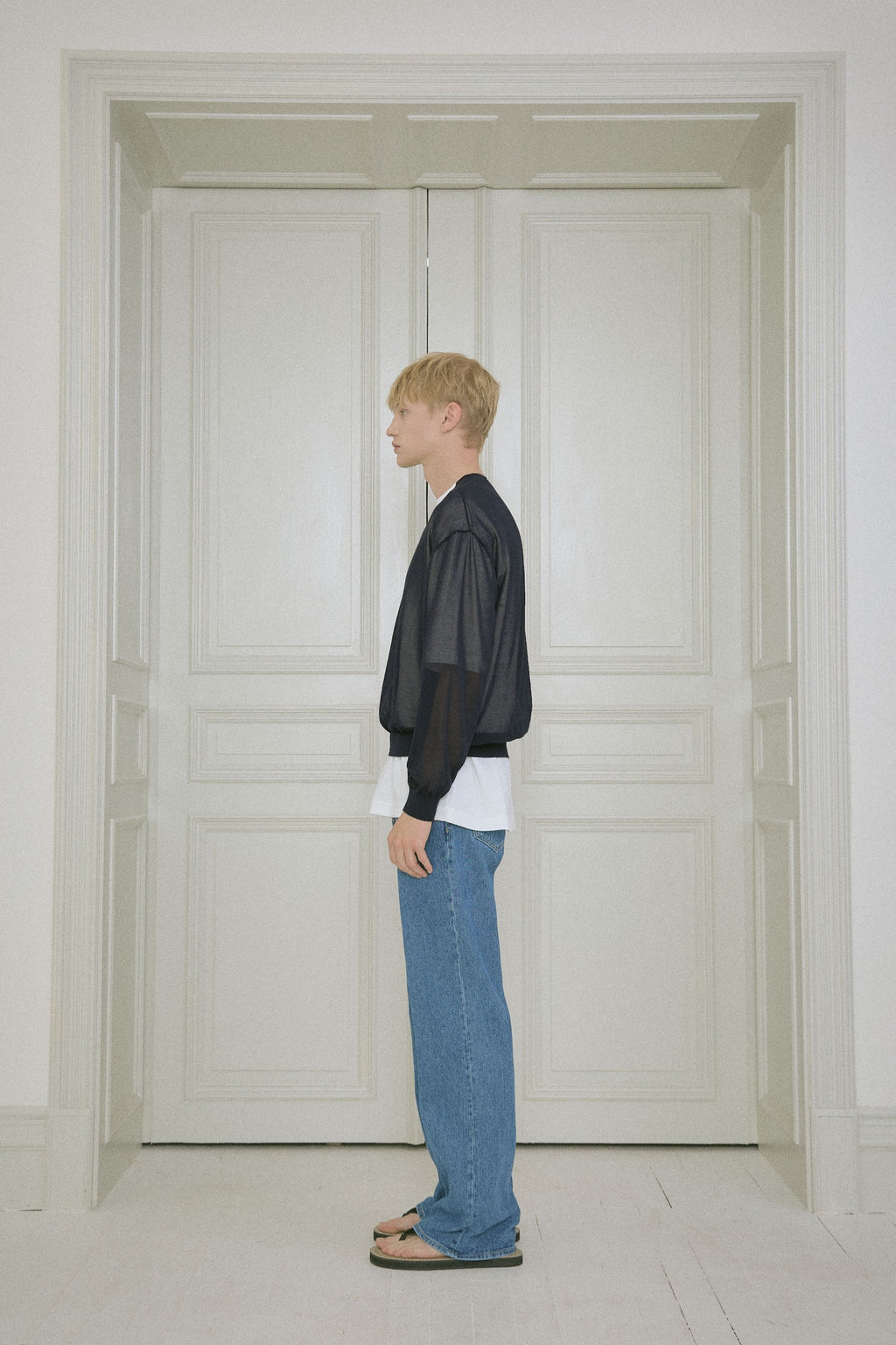 STU - Sheer V-Neck Knit (Navy) product image 13 | TRAB K-Fashion Australia