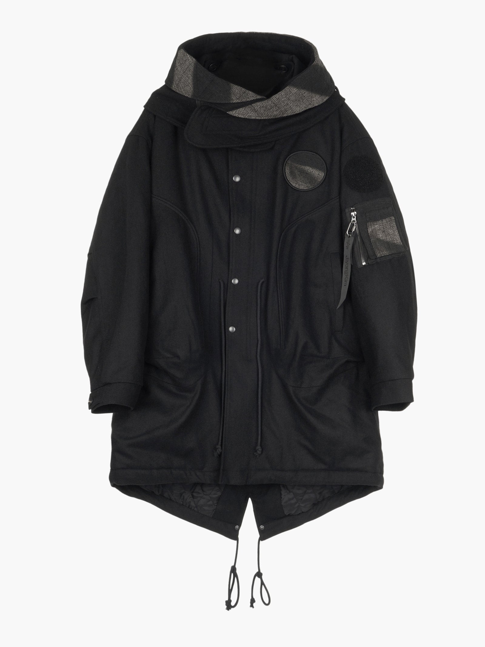 Jiyong Kim - Sun-Bleached Detachable Hood Fishtail Coat (Black) product image 13 | TRAB K-Fashion Australia