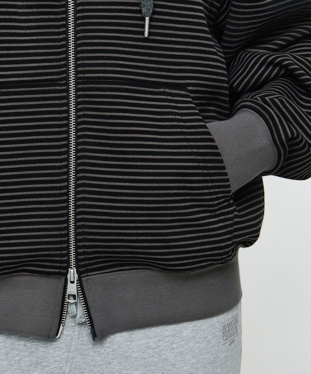 Marithe & Francois Girbaud - Small Classic Logo Stripe Oversized Hoodie Zipup (Charcoal) product image 4 | TRAB K-Fashion Australia