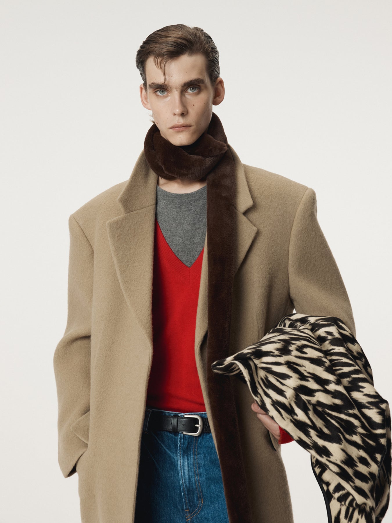 Recto - Contrast Layered V-Neck Knit Top (Red) product image 8 | TRAB K-Fashion Australia