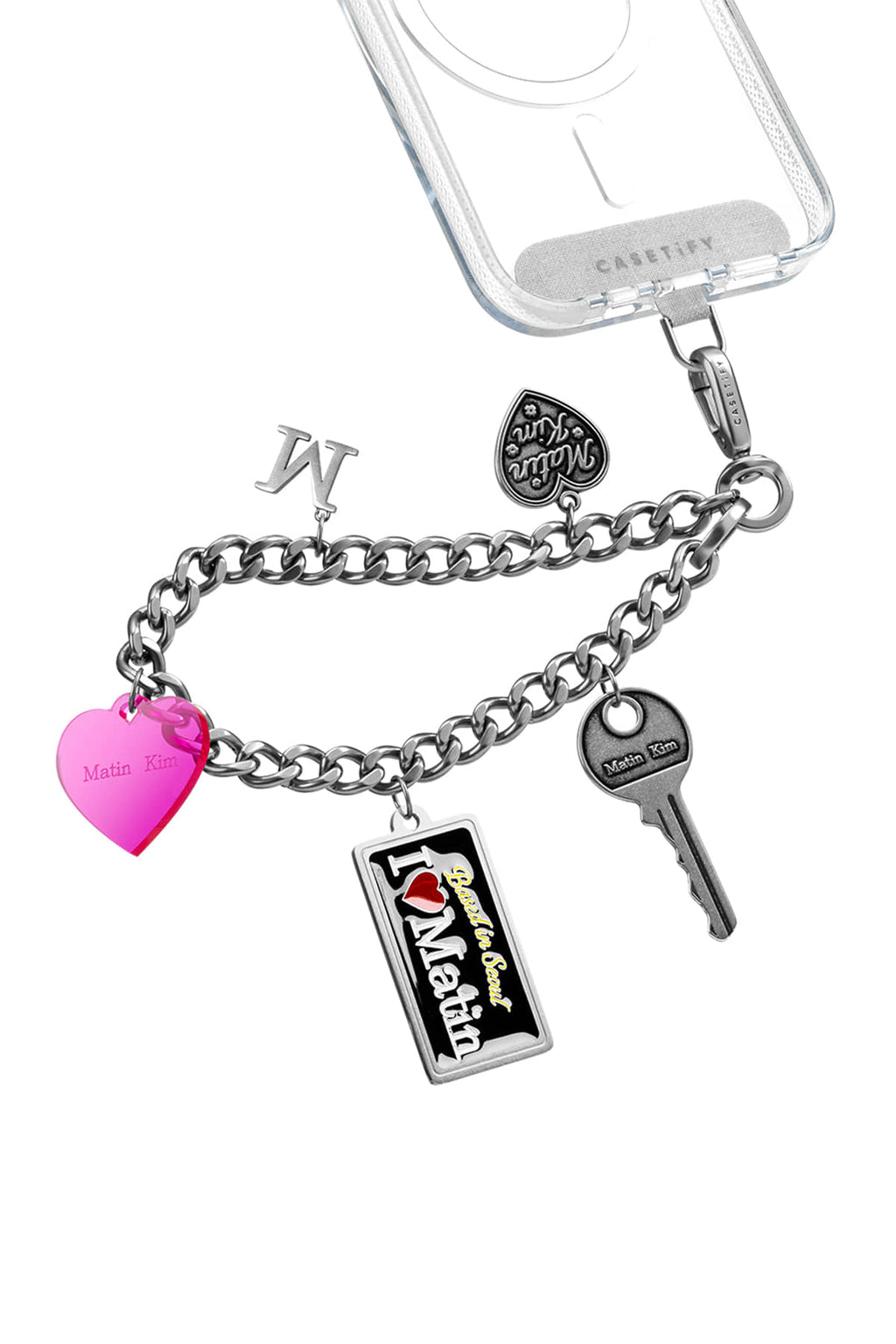 Matin Kim - Matin Kim X Casetify Phone Charm (Dark Silver) product image 1 | TRAB K-Fashion Australia