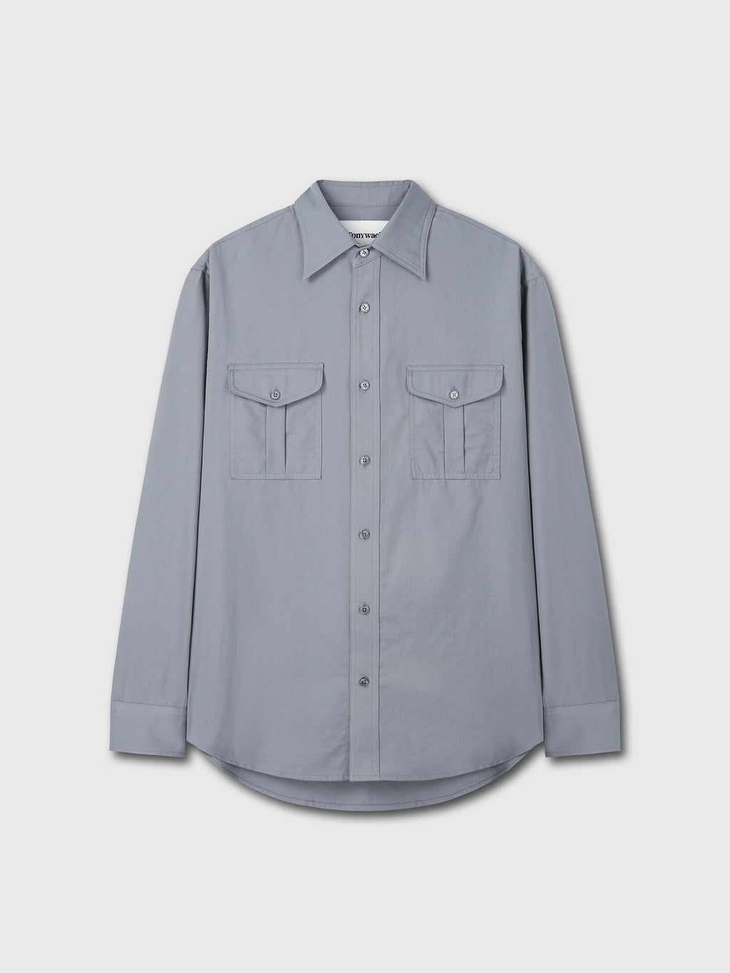 Tonywack - Sand-Washed Cotton Officer Shirt (Pale Blue) product image 6 | TRAB K-Fashion Australia