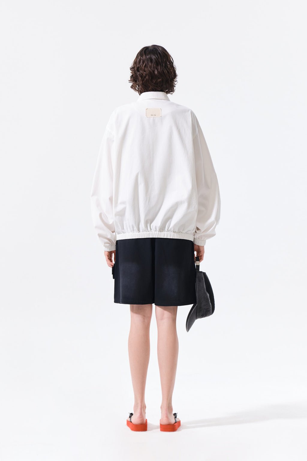 Matin Kim - Small Logo Cotton Zip Up Jumper (White) product image 9 | TRAB K-Fashion Australia