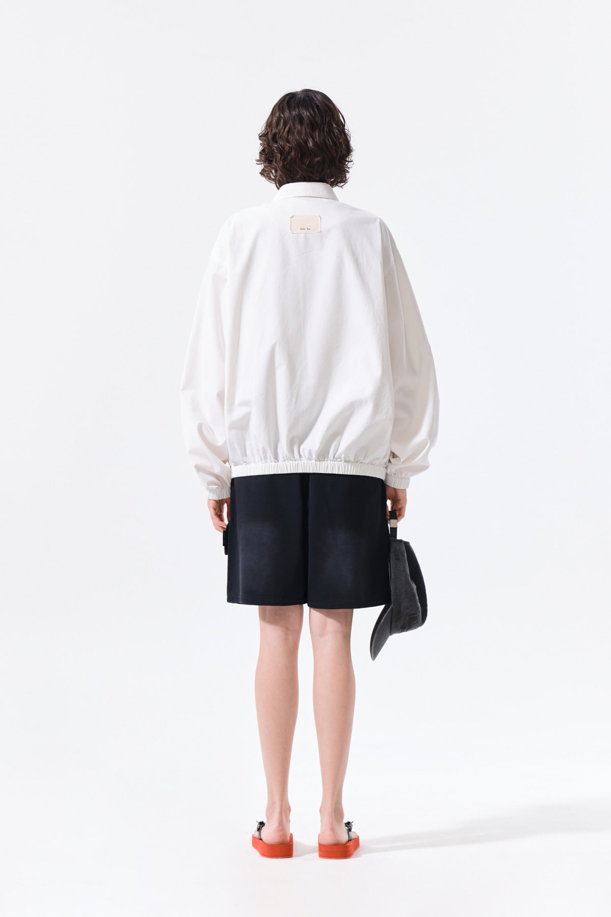 Matin Kim - Small Logo Cotton Zip Up Jumper (White) product image 9 | TRAB K-Fashion Australia