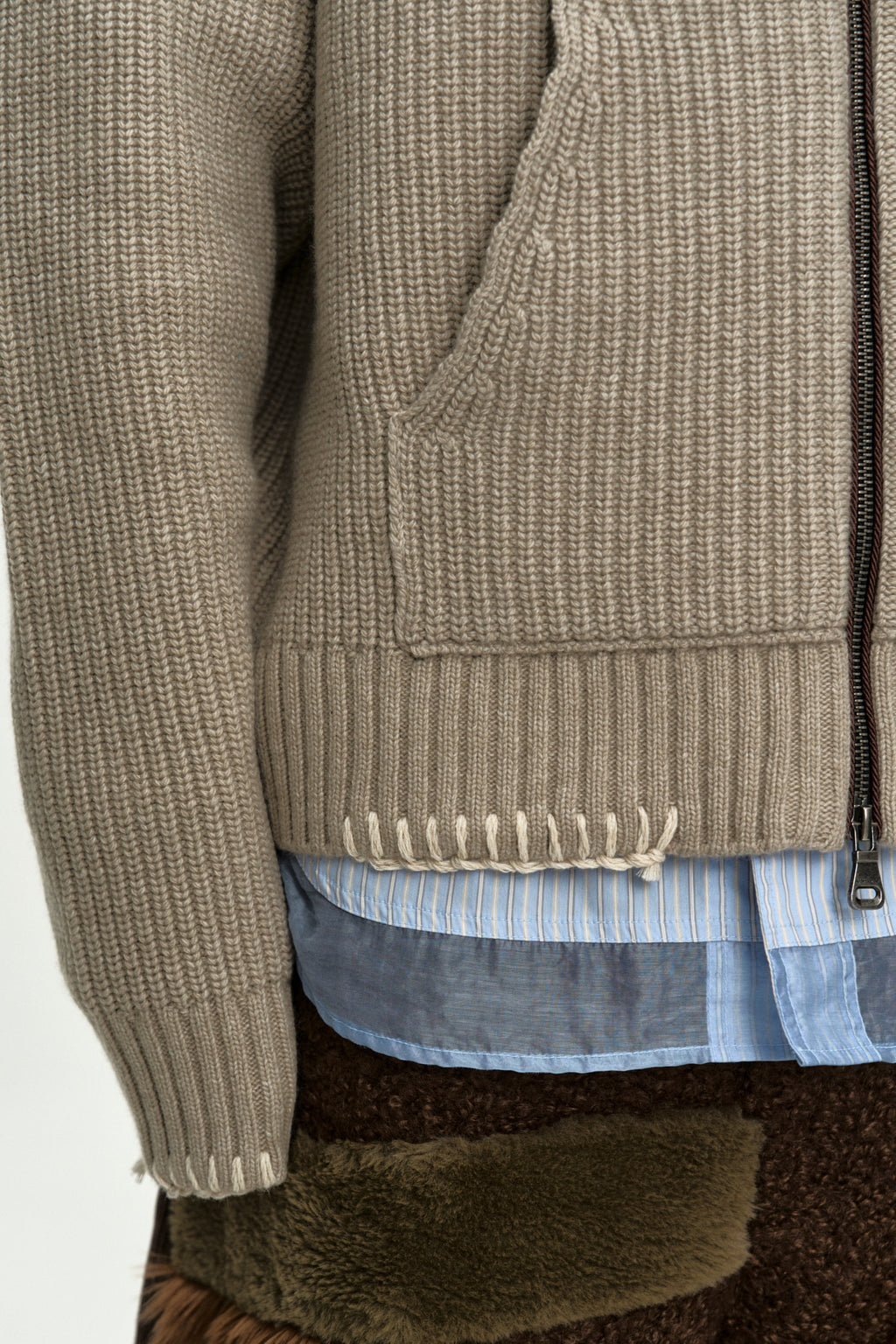 Andersson Bell - Unisex Heart Logo Hood Zip-Up Sweater (Beige) product image 6 | TRAB K-Fashion Australia