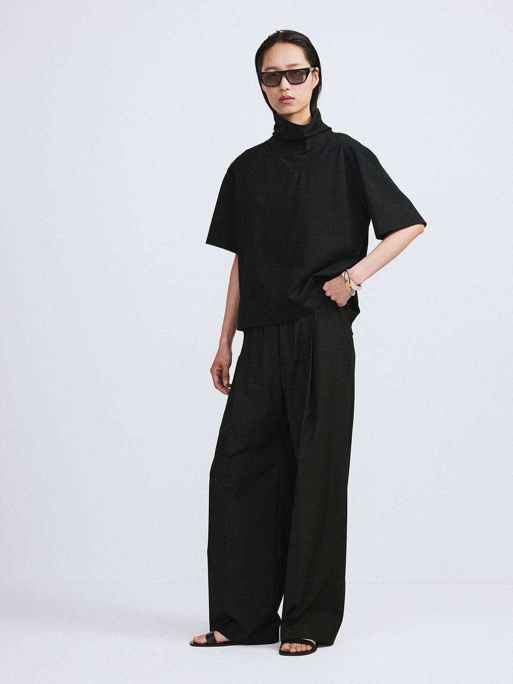 Recto - Banding Waist Wide Pants (Black) product image 3 | TRAB K-Fashion Australia