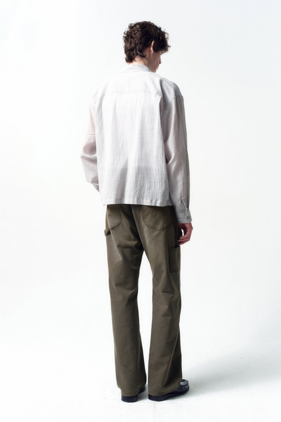 Insilence - Lightweight Crop Check Shirt (Light Grey) product image 5 | TRAB K-Fashion Australia