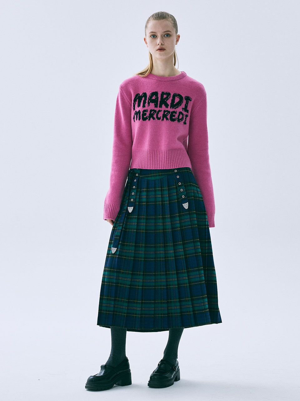 Mardi Mercredi - Pleats Maxi Skirt Stud (Green) product image 1 | TRAB K-Fashion Australia