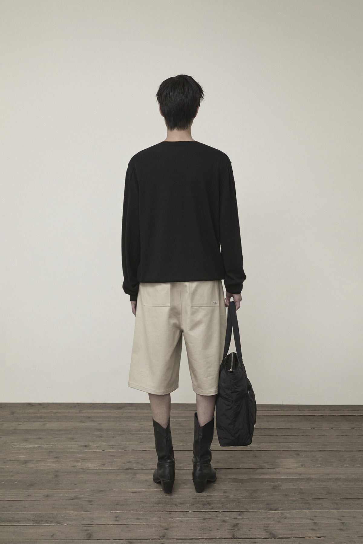 Matin Kim - Cashmere Blended Round Knit Pullover (Black) product image 7 | TRAB K-Fashion Australia