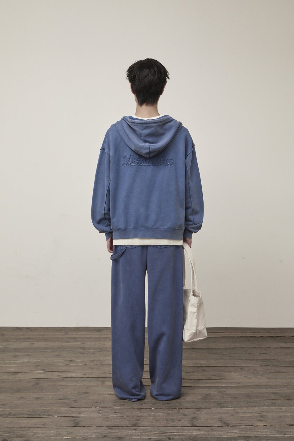 Matin Kim - Cut Out Washed Sweatpants (Blue) product image 7 | TRAB K-Fashion Australia