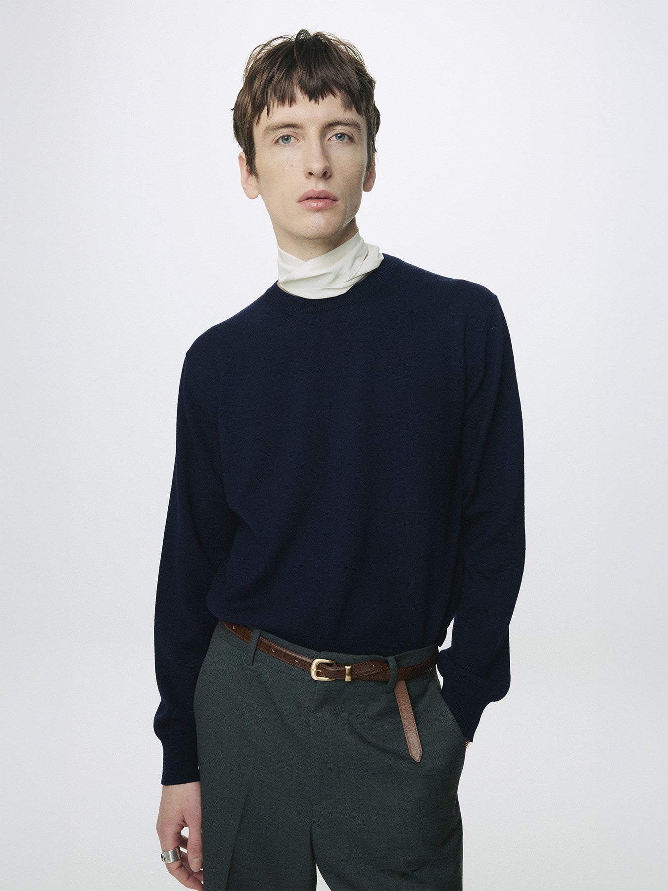 Tonywack - Spring Wool Crew Neck Knit (Dark Navy) product image 1 | TRAB K-Fashion Australia