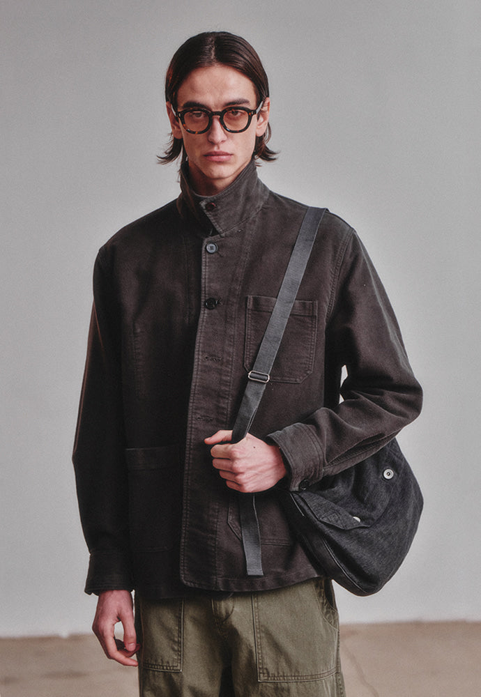Art if acts - Washed Moleskin French Work Jacket (Stone) product image 2 | TRAB K-Fashion Australia