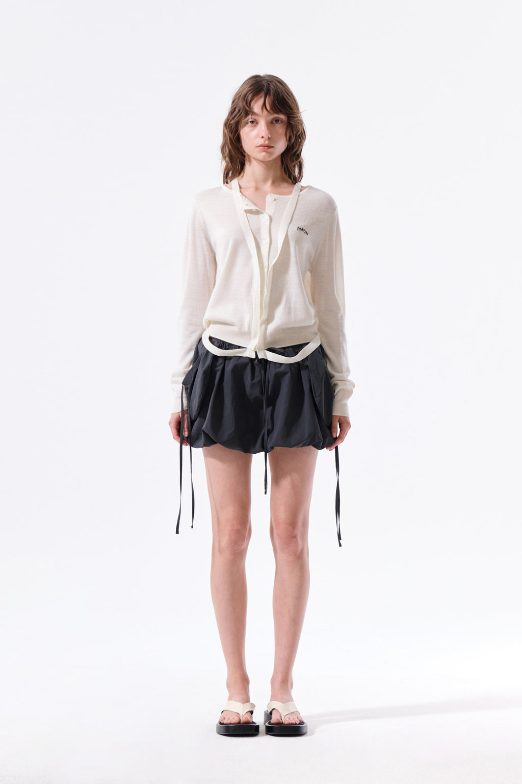 Matin Kim - Strap Detail Ballon Skirt (Charcoal) product image 13 | TRAB K-Fashion Australia