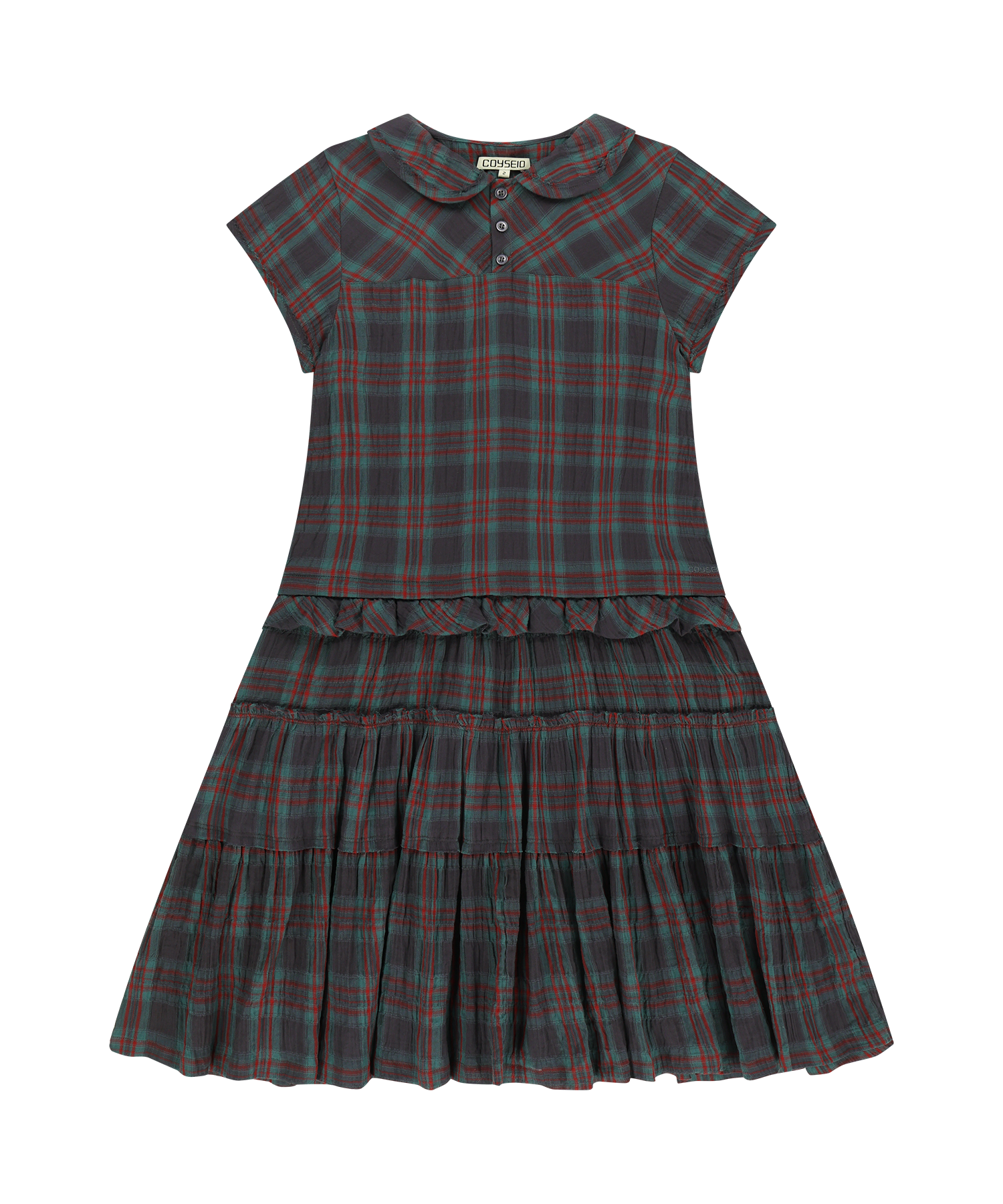 Coyseio - Raw Edge Check One Piece (Purple) product image 1 | TRAB K-Fashion Australia