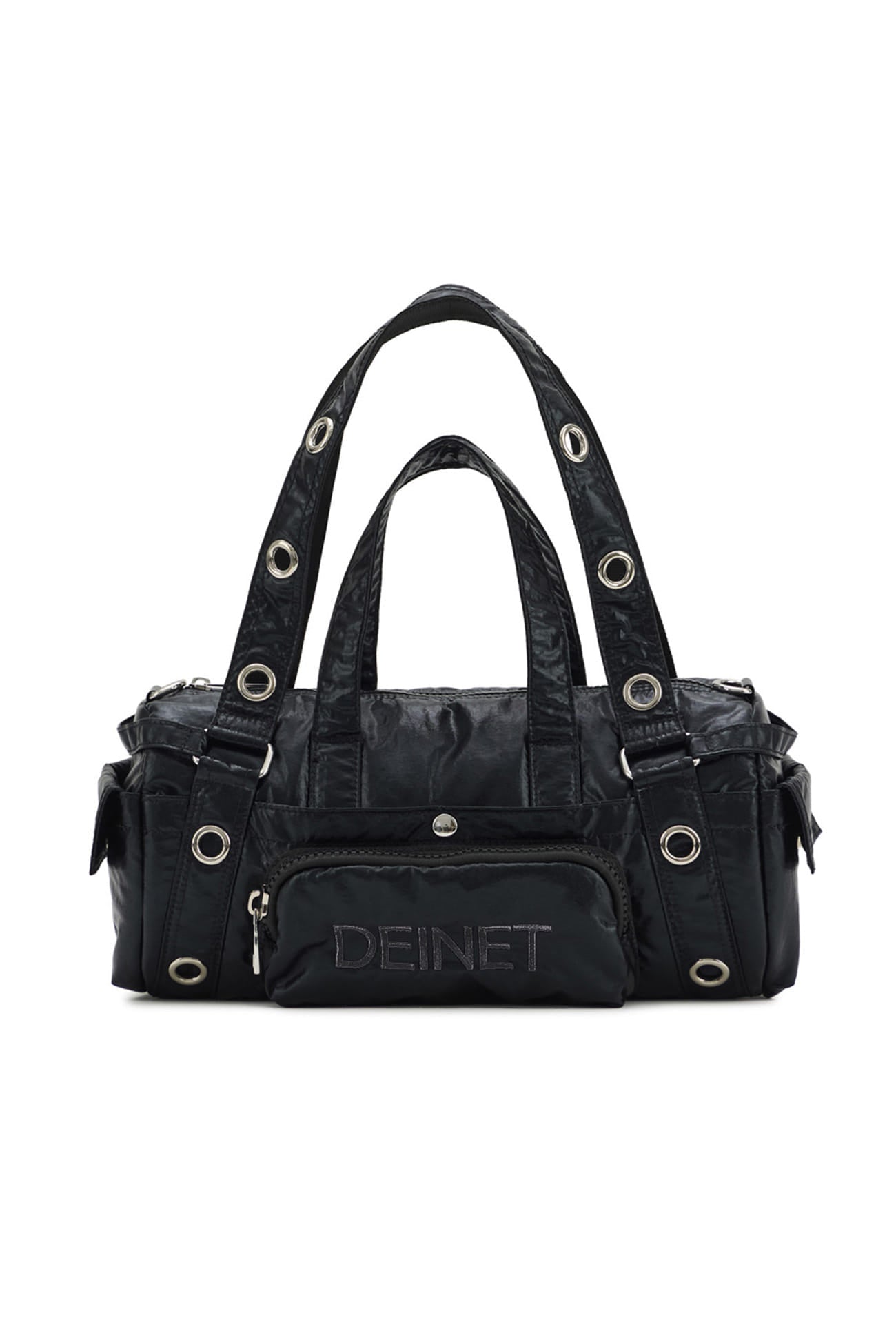 Deinet - Eyelet Glossy Mini Duffle Bag (Black) product image 6 | TRAB K-Fashion Australia