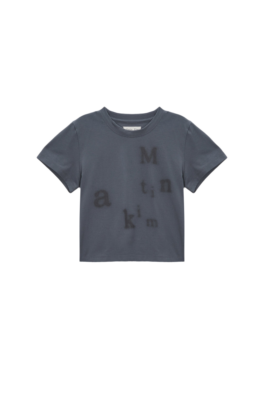 Matin Kim - Blurred Logo Crop Top (Charcoal) product image 1 | TRAB K-Fashion Australia