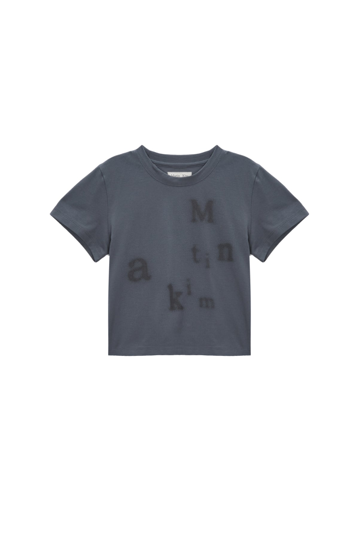 Matin Kim - Blurred Logo Crop Top (Charcoal) product image 1 | TRAB K-Fashion Australia
