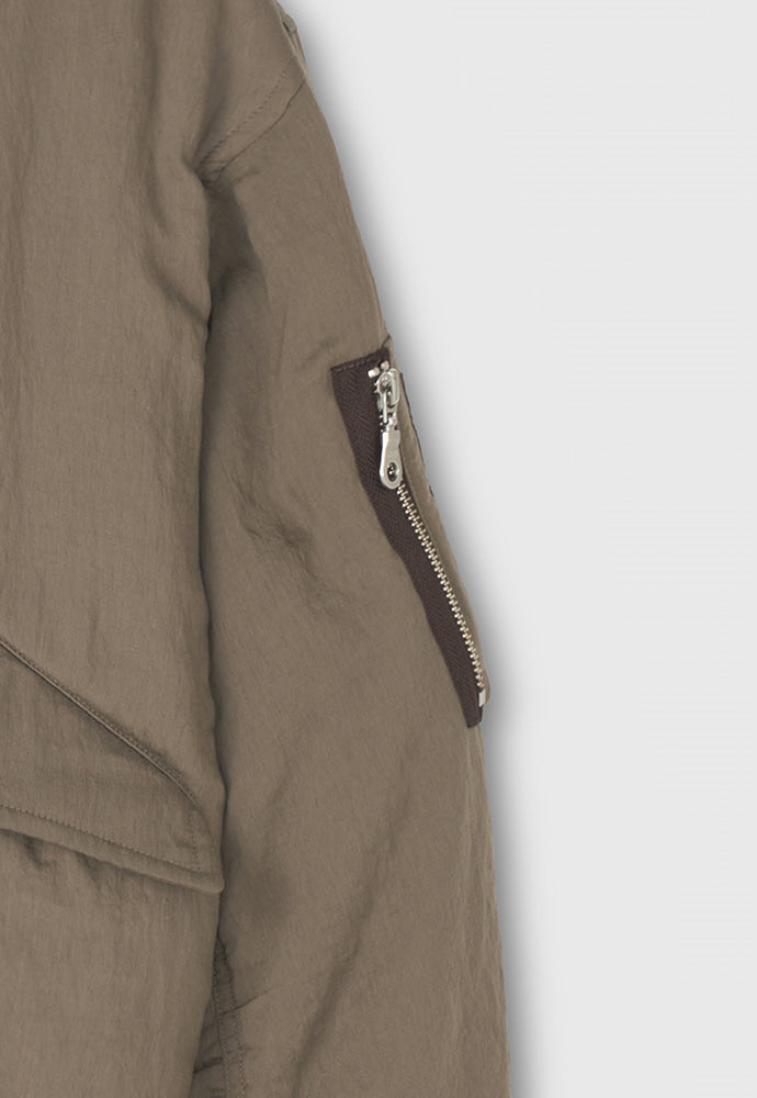 Tonywack - Silk Blend Brushed Bomber Jacket (Pale Olive) product image 15 | TRAB K-Fashion Australia