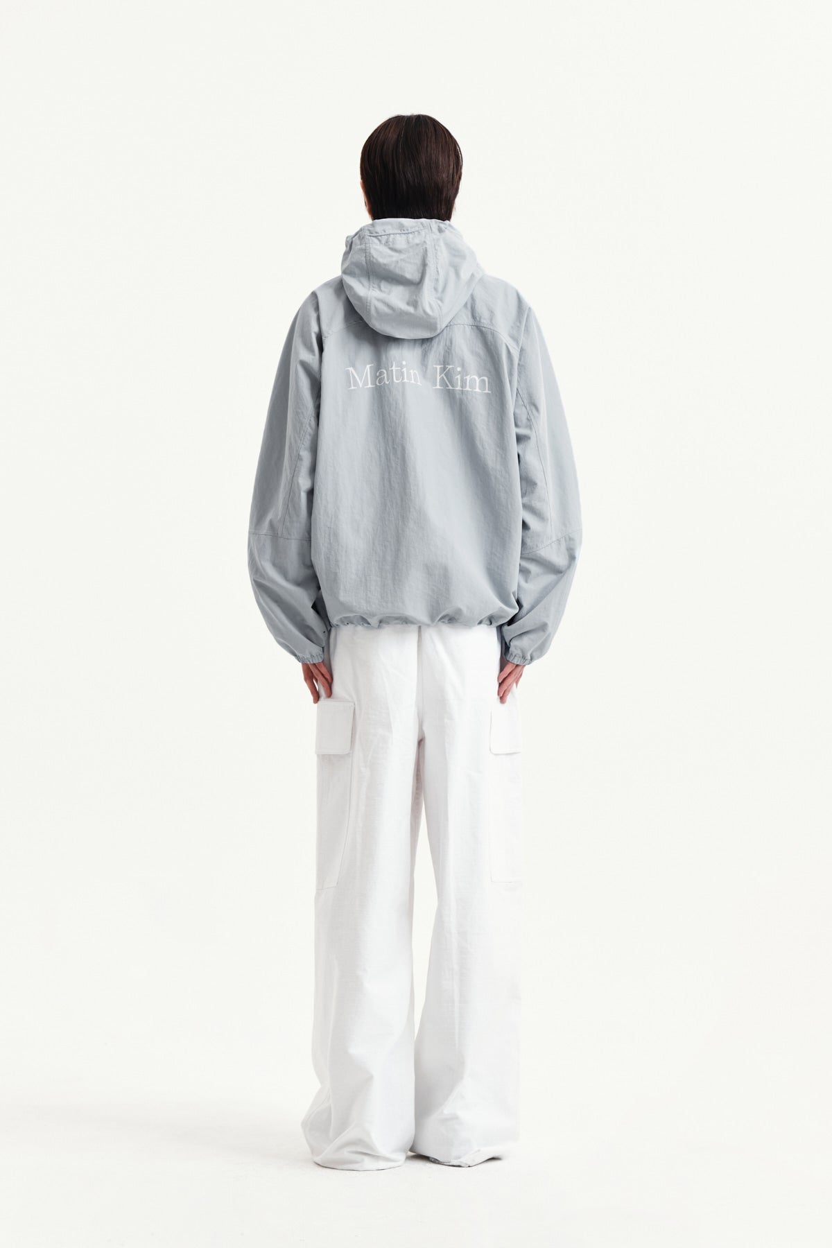 Matin Kim - Back Logo Hoody Wind Breaker (Light Grey) product image 13 | TRAB K-Fashion Australia