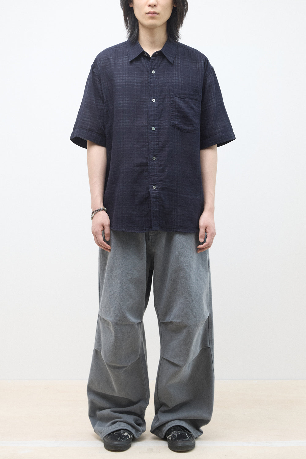 Hatchingroom - Shadow Check Shirt (Dark Navy) product image 10 | TRAB K-Fashion Australia