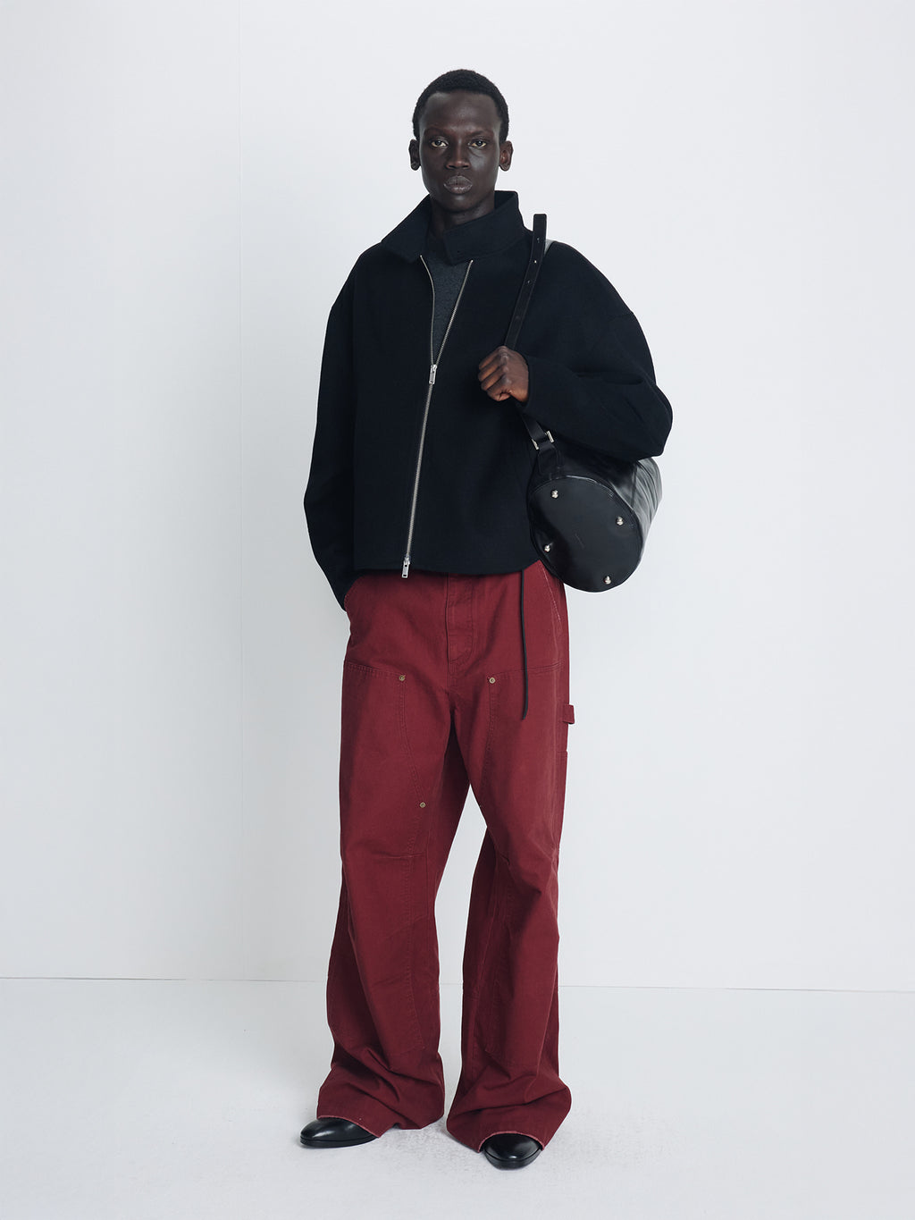 Tonywack - Garment Washed Wide Leg Carpenter Pants (Faded Maroon) product image 7 | TRAB K-Fashion Australia