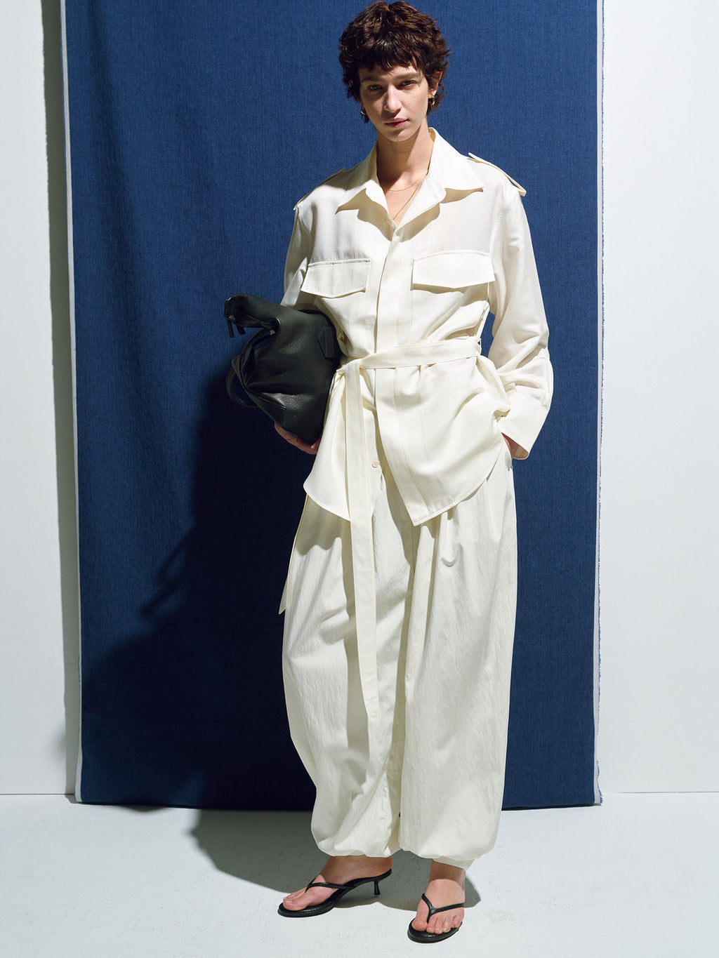 Tonywack - Silk Twill Military Field Shirt Jacket (Ivory) product image 8 | TRAB K-Fashion Australia