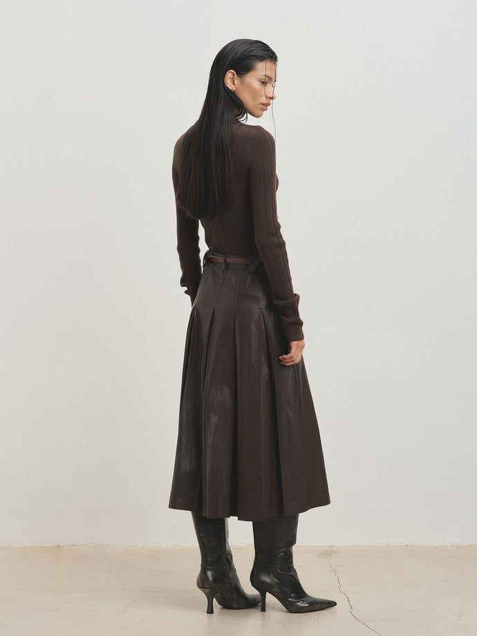 Tonywack - Wool Slim-Fit High-Neck Top (Brown) product image 3 | TRAB K-Fashion Australia