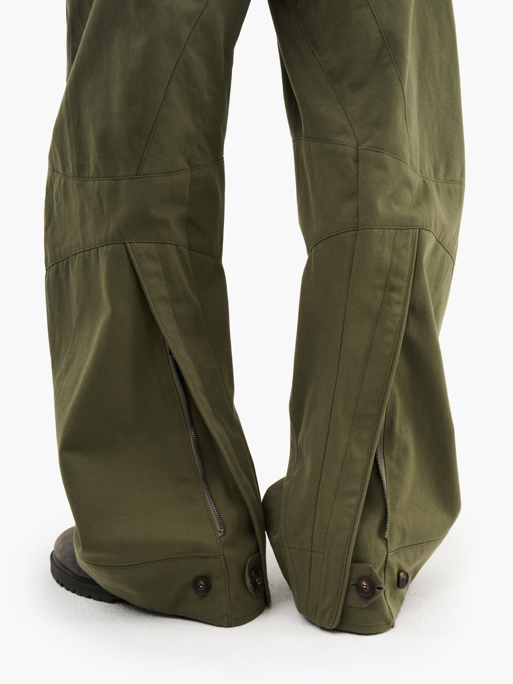 Jiyong Kim - Curved Multi-Pocket Trousers (Green) product image 3 | TRAB K-Fashion Australia