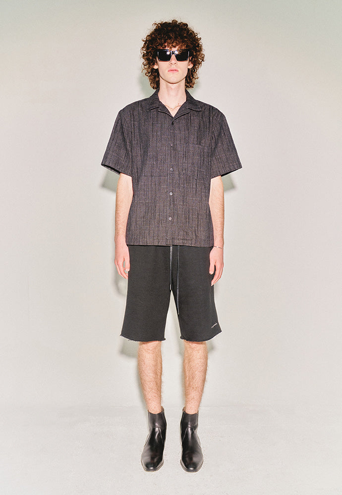 Tonywack - Washed Slub Denim Half Sleeve Shirt (Faded Black) product image 1 | TRAB K-Fashion Australia