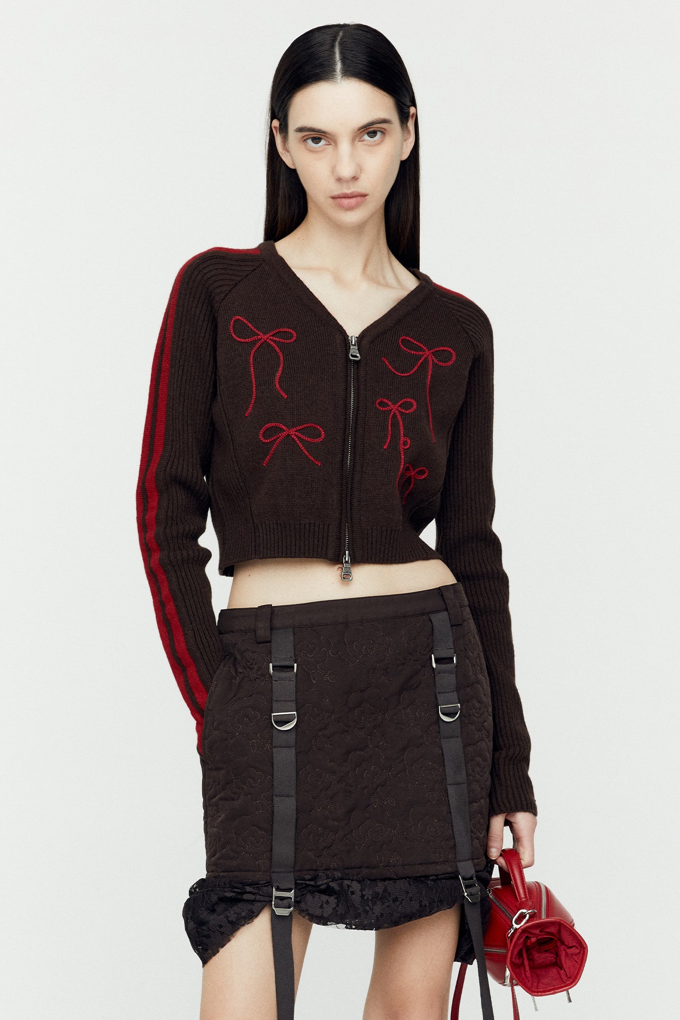 Andersson Bell - Ribbon Embroidery Knit Cardigan (Red) product image 5 | TRAB K-Fashion Australia